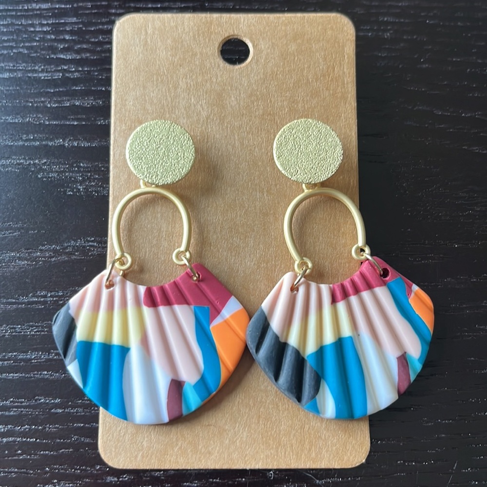 Boutique Mutli-Color Earring with Gold Accents
